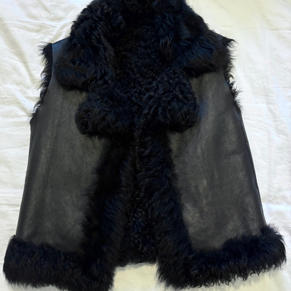 All Saints 3-in-1 Black Leather Moto Jacket with removable shearling lining - Picture 3 of 9